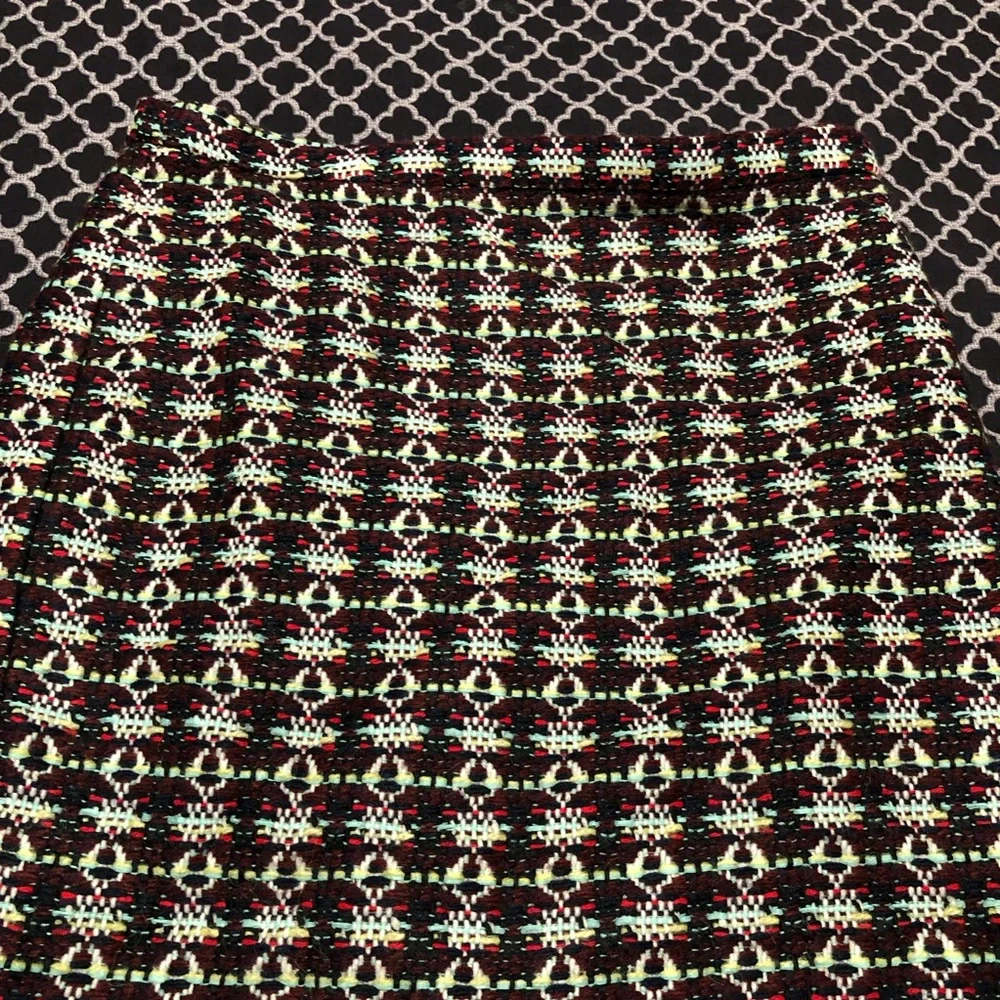 J.Crew Collection Womens Alpaca Wool Pencil Zip Skirt Aztec Pattern Sz 8 D16